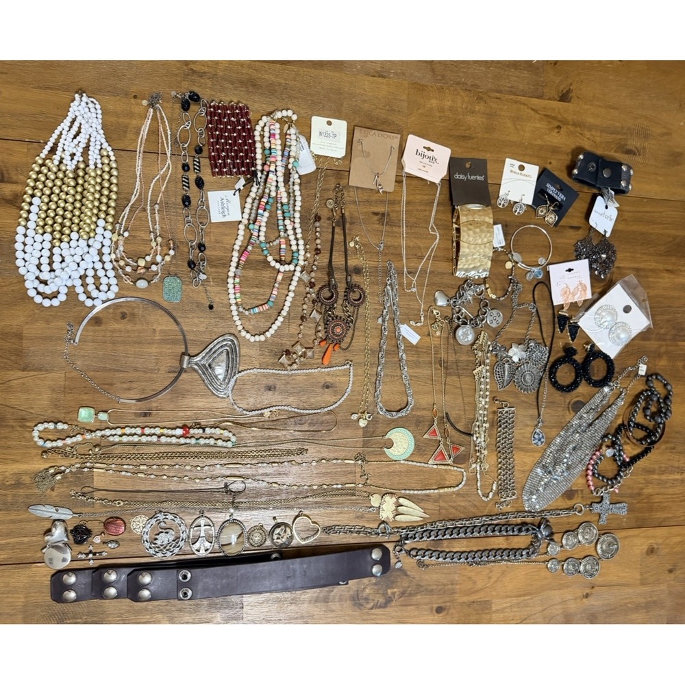 Vintage Modern‎ Costume 69 Pieces Jewelry Lot Name Brand Necklace Earrings